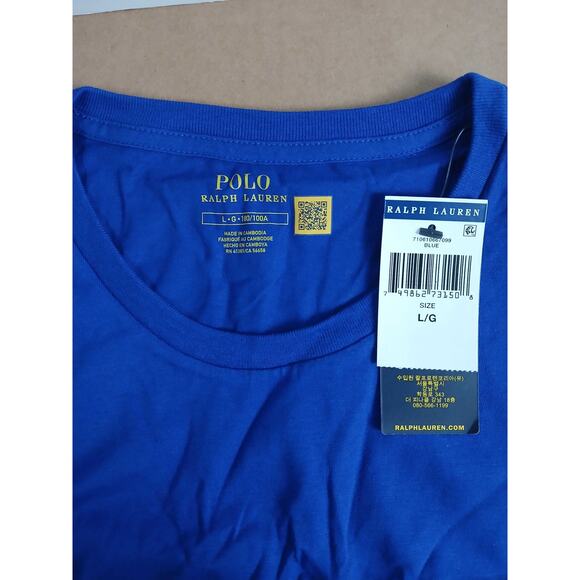 NWT Polo Ralph Lauren Men’s Blue Crewneck T-Shirt – Size L - Picture 2 of 3